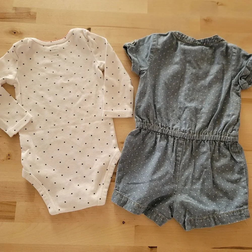 Baby Girl Clothes Lot 9m 12m, Osh Kosh Carter's NWT One Piece Denim Infant Gift